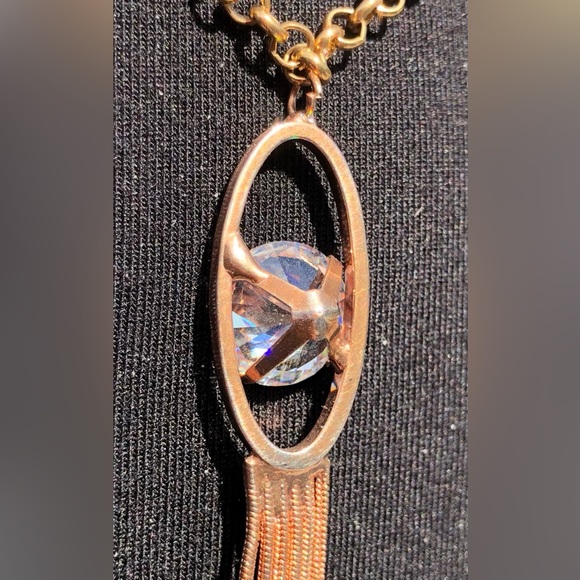 ✔️SOLD✔️copper tasseled pendant w/ brilliant huge moissanite stone - Picture 10 of 14